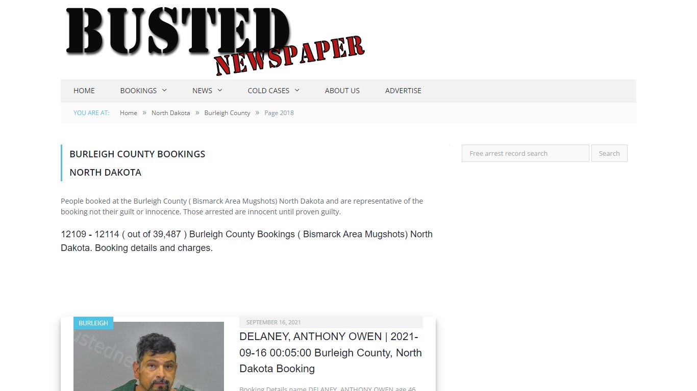 Burleigh County, ND ( Bismarck Area ND ) Mugshots - BUSTED NEWSPAPER